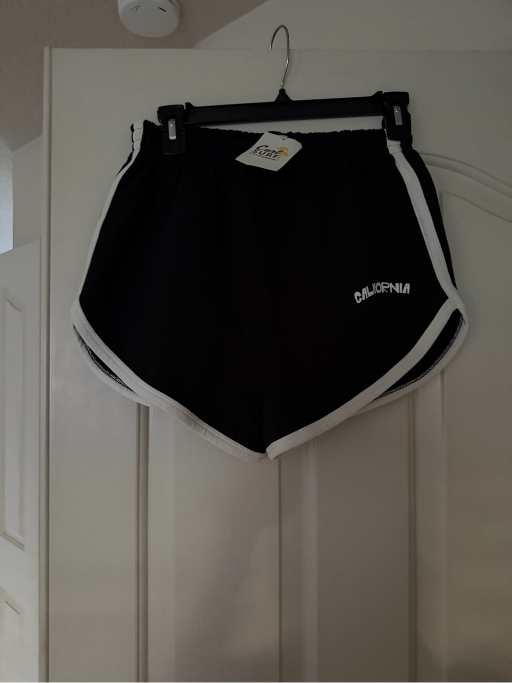 NWT  Black Athletic Shorts with White Trim - Women's Sporty California Style
